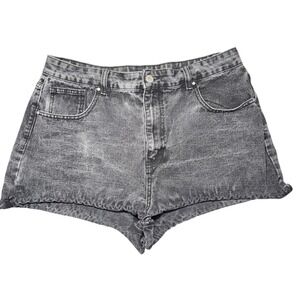 Cotton On Grey Acid Wash‎ High Rise Mom Denim Shorts 12 US